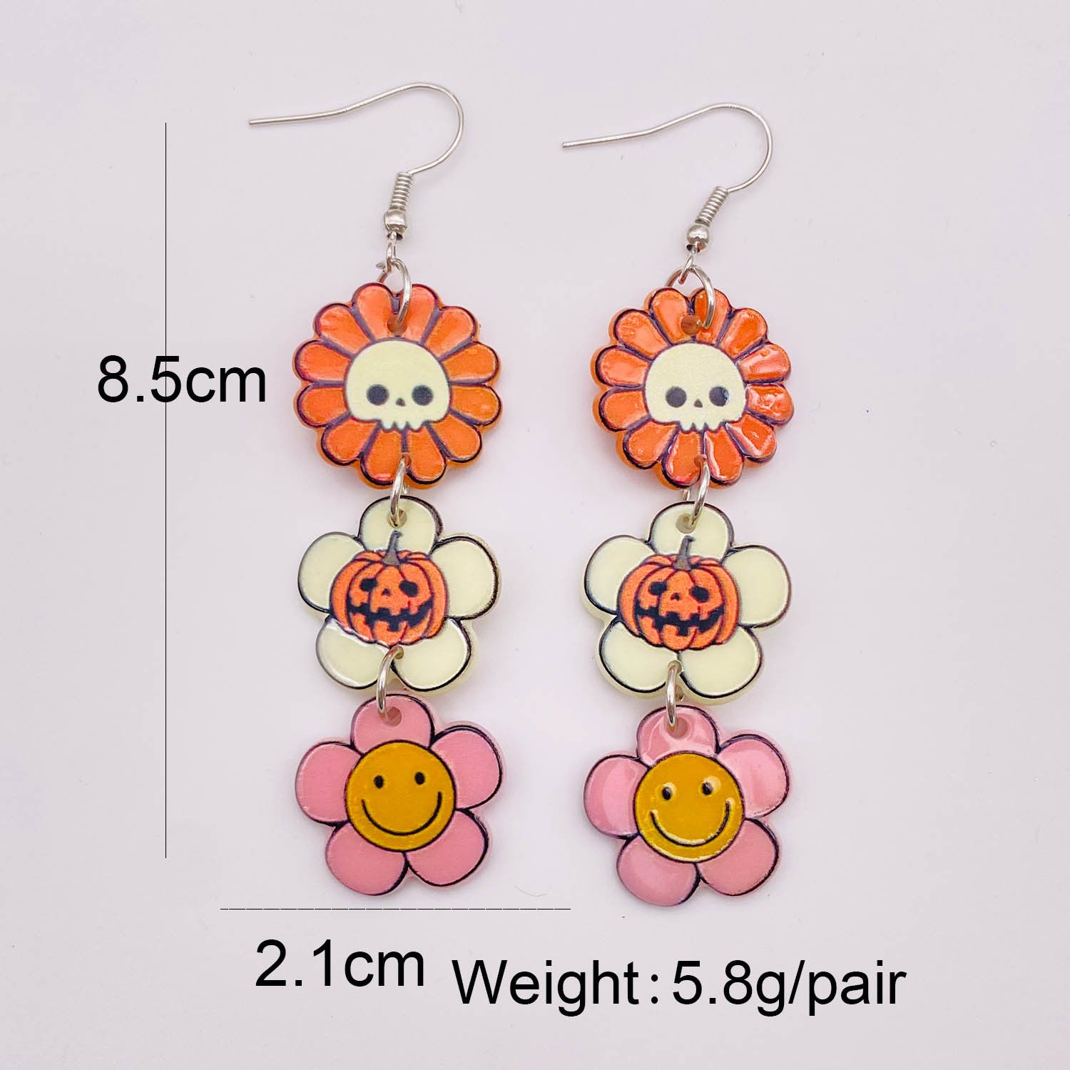 Wholesale Thanksgiving Pumpkin Maple Leaf Acrylic Dangle Earrings ACC-ES-ChenY028