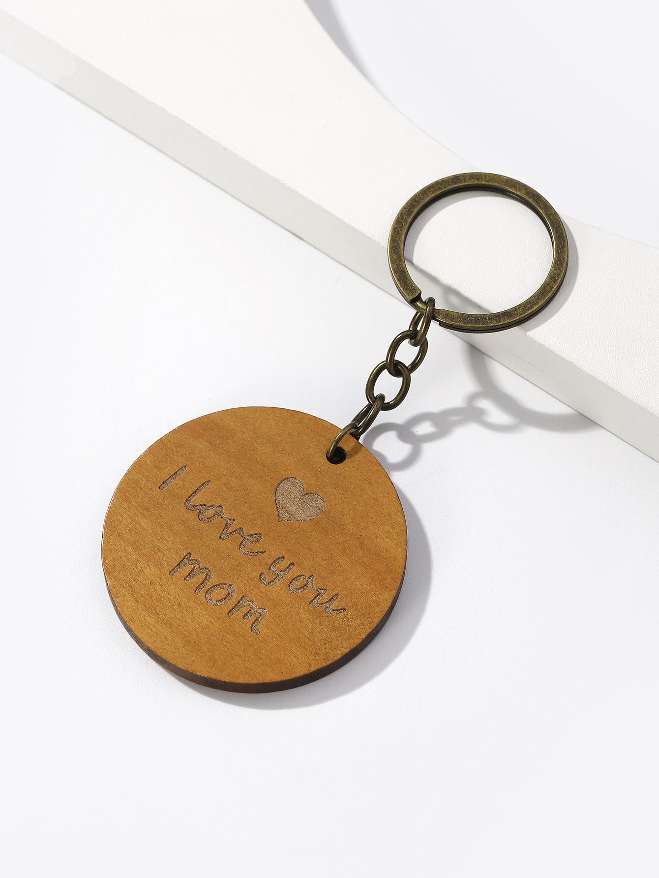 Wholesale I LOVE DAD I LOVE MOM Mother's Day Father's Day Wooden Keychain ACC-KC-RongR036
