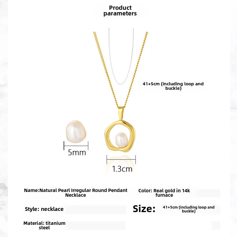 Wholesale Shell Pearl Titanium Steel Pendant Necklace