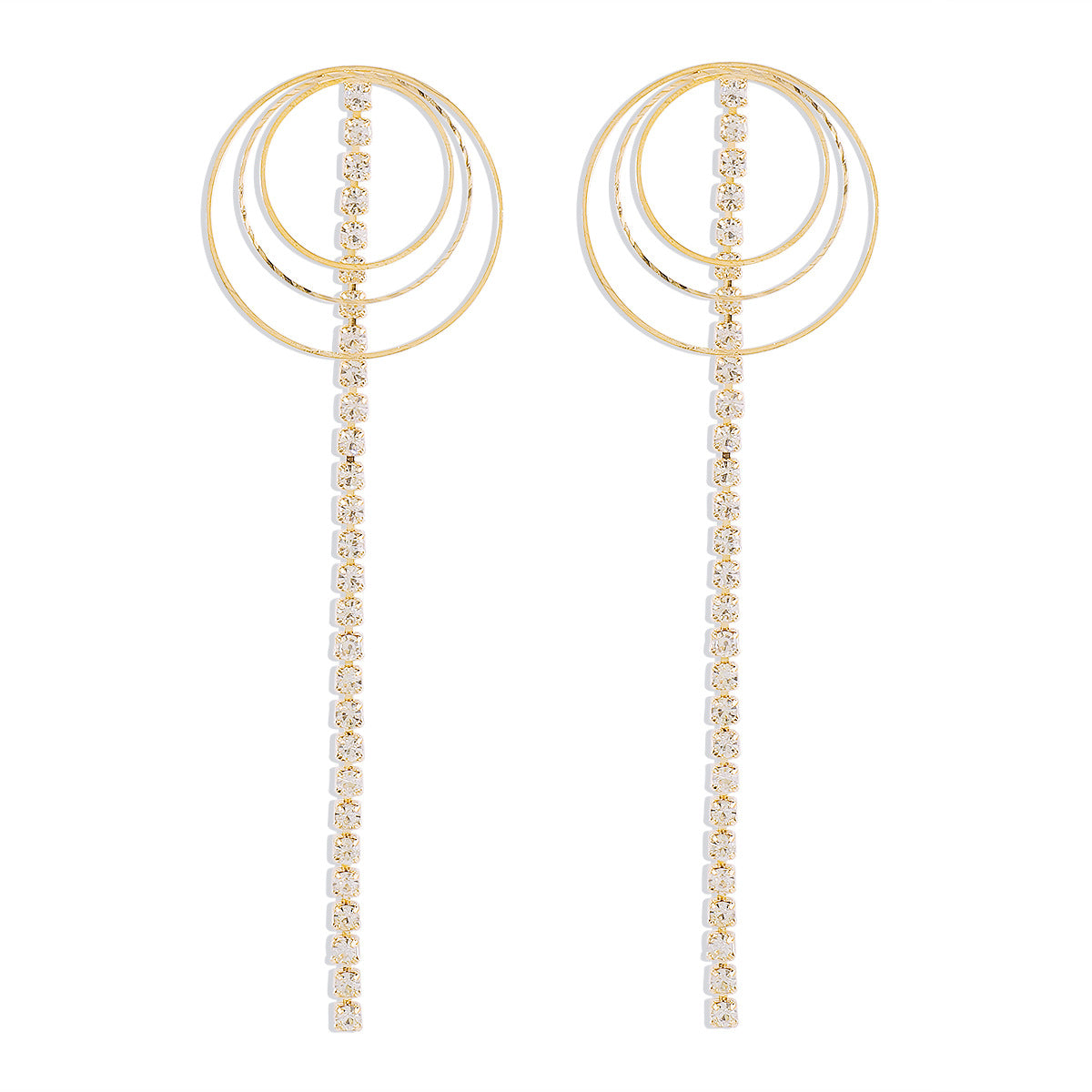 Wholesale retro simple diamond tassel earrings  elegant claw chain earrings