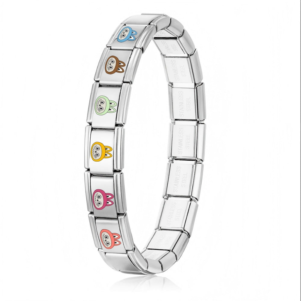 Wholesale 10pcs Italian Charm Bracelet 9mm DIY Splicing Cartoon Cute Stainless Steel Composable Bracelet
