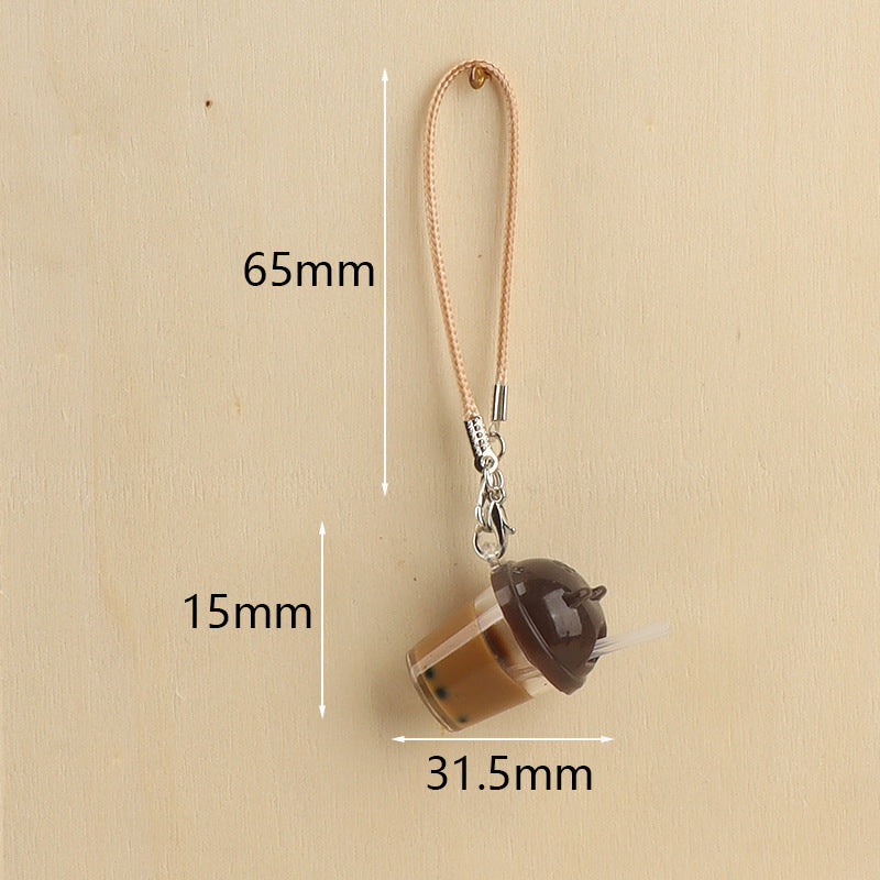 Wholesale pearl milk tea cup cat ear  keychain