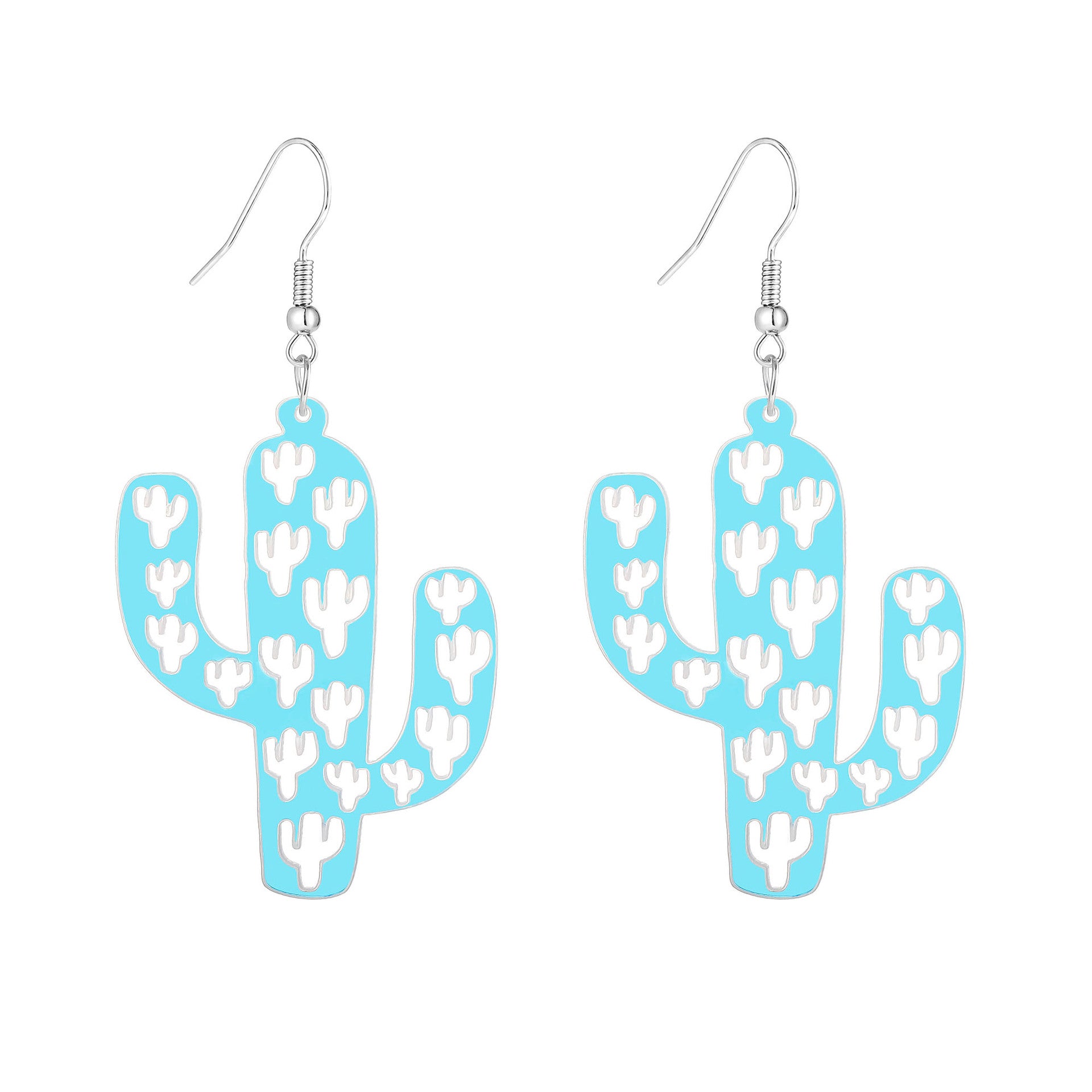 Wholesale Eco-friendly Acrylic Earrings Color Changing Cactus Shape Earrings