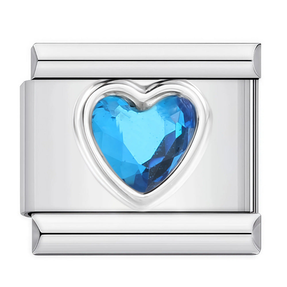 Wholesale DIY Italian Charms Bracelet in Titanium Steel with Rhinestone Hearts,  Fashion Jewelry Accessory