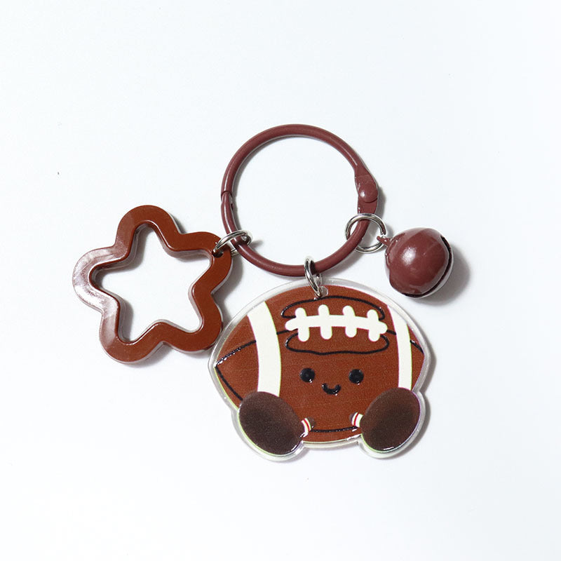 Wholesale Reversible Cartoon Sports Cap Acrylic  Keychain