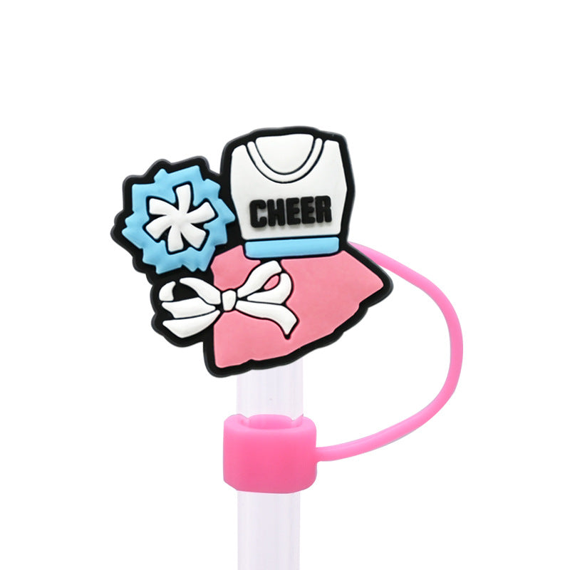Wholesale Random 100pcs Cheerleading Series 8/10mm PVC Soft Straw Tube Cap