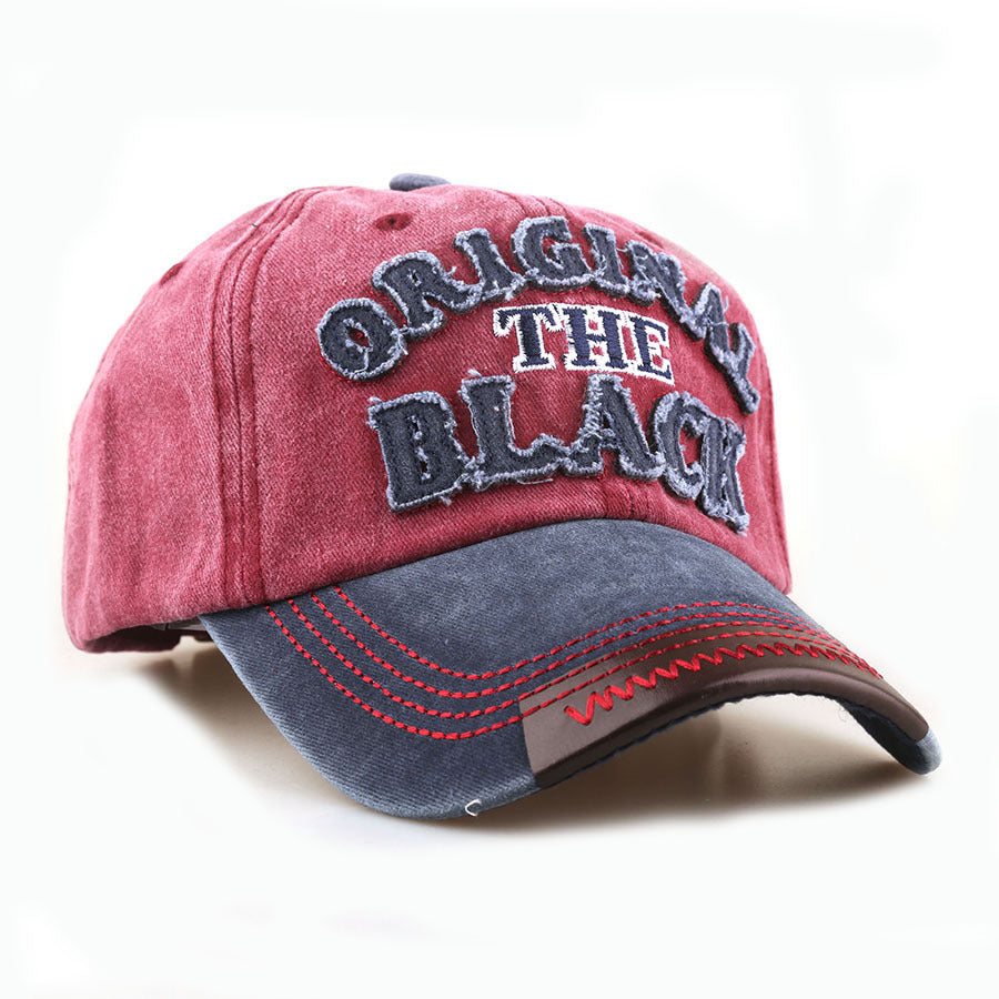 Wholesale Embroidered Black Washed Cotton Baseball Cap