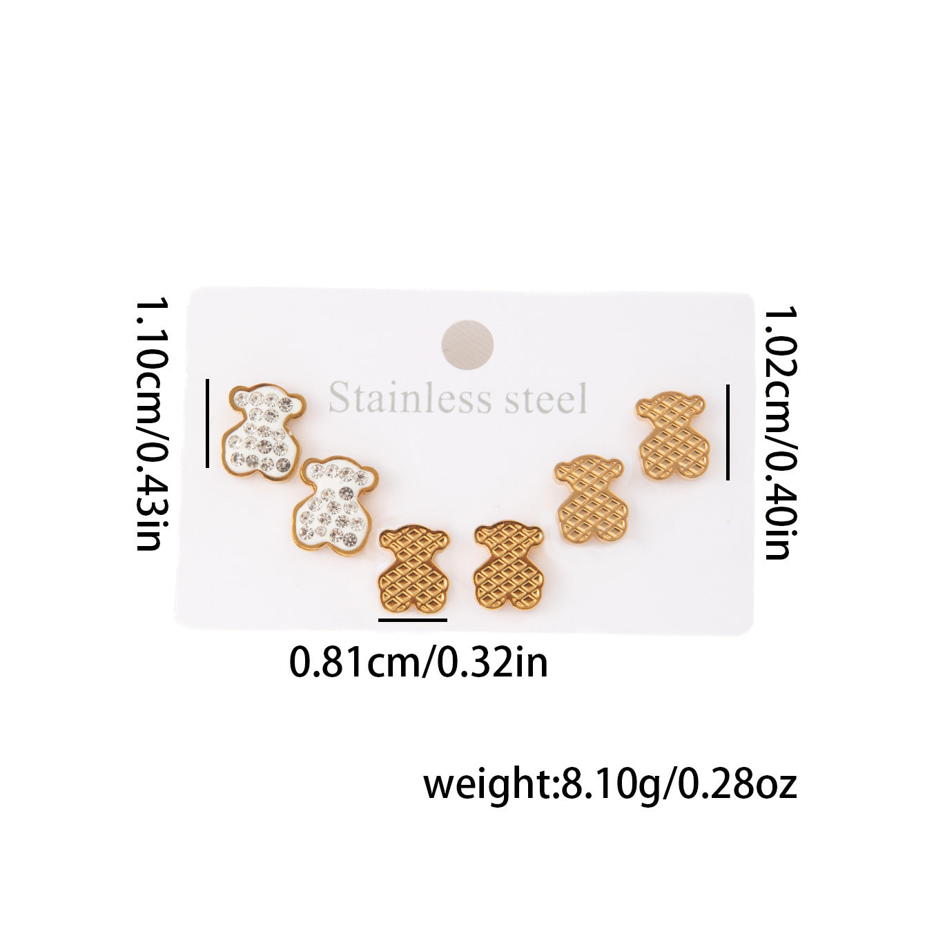 Wholesale Stylish Titanium Steel Love Earrings Set Fashion Jewelry for Party Wear