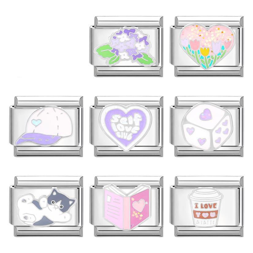 Pulsera de encanto italiano al por mayor de 9 mm Diy Suplicamiento Lindo pulsador creativo de acero Titanio Compuesta de acero Pulsera