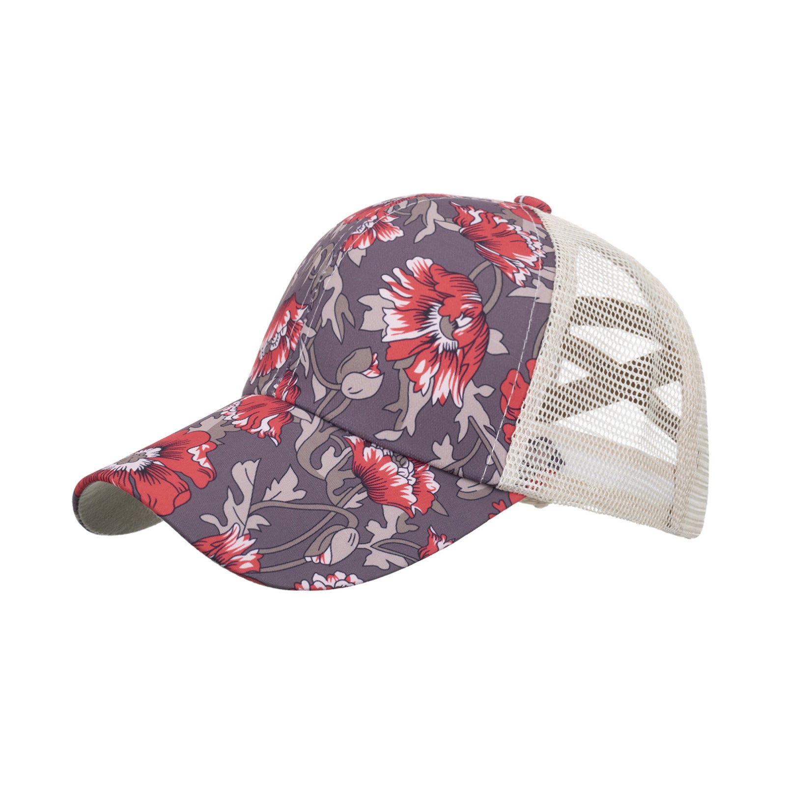 Wholesale Floral Cross Ponytail Cap Baseball Cap Hat ACC-HT-ZhongM003