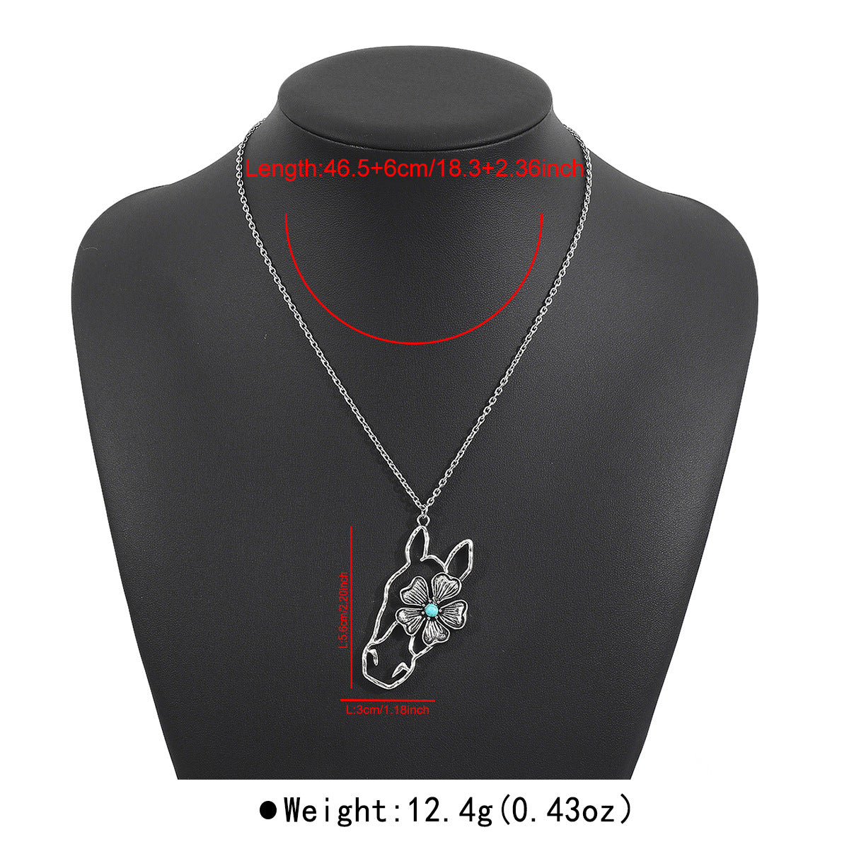 Wholesale  Retro Geometric Alloy Necklace Bohemian Ethnic Turquoise Necklace