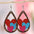 Wholesale water drop lovely double-sided wooden Valentine's Day earrings
