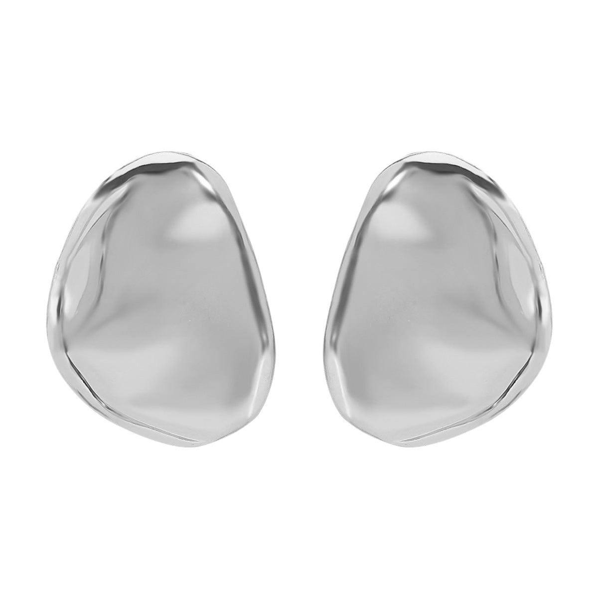 Wholesale  irregular texture geometric oval earrings