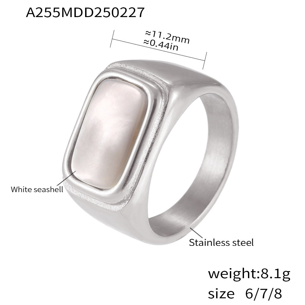 Wholesale zircon inlay ring stainless steel color retention finger ring