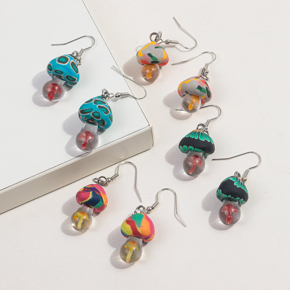 Wholesale Personalized Pastoral Style Soft  Mushroom Earrings