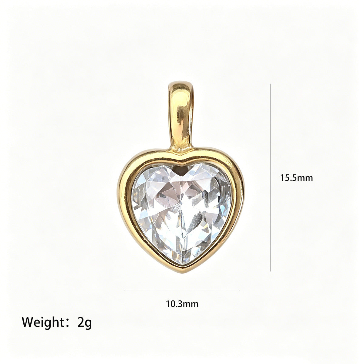 Wholesale Geometric Love Pendant Stainless Steel Zircon Chic Jewelry Accessory For Boutique Resale