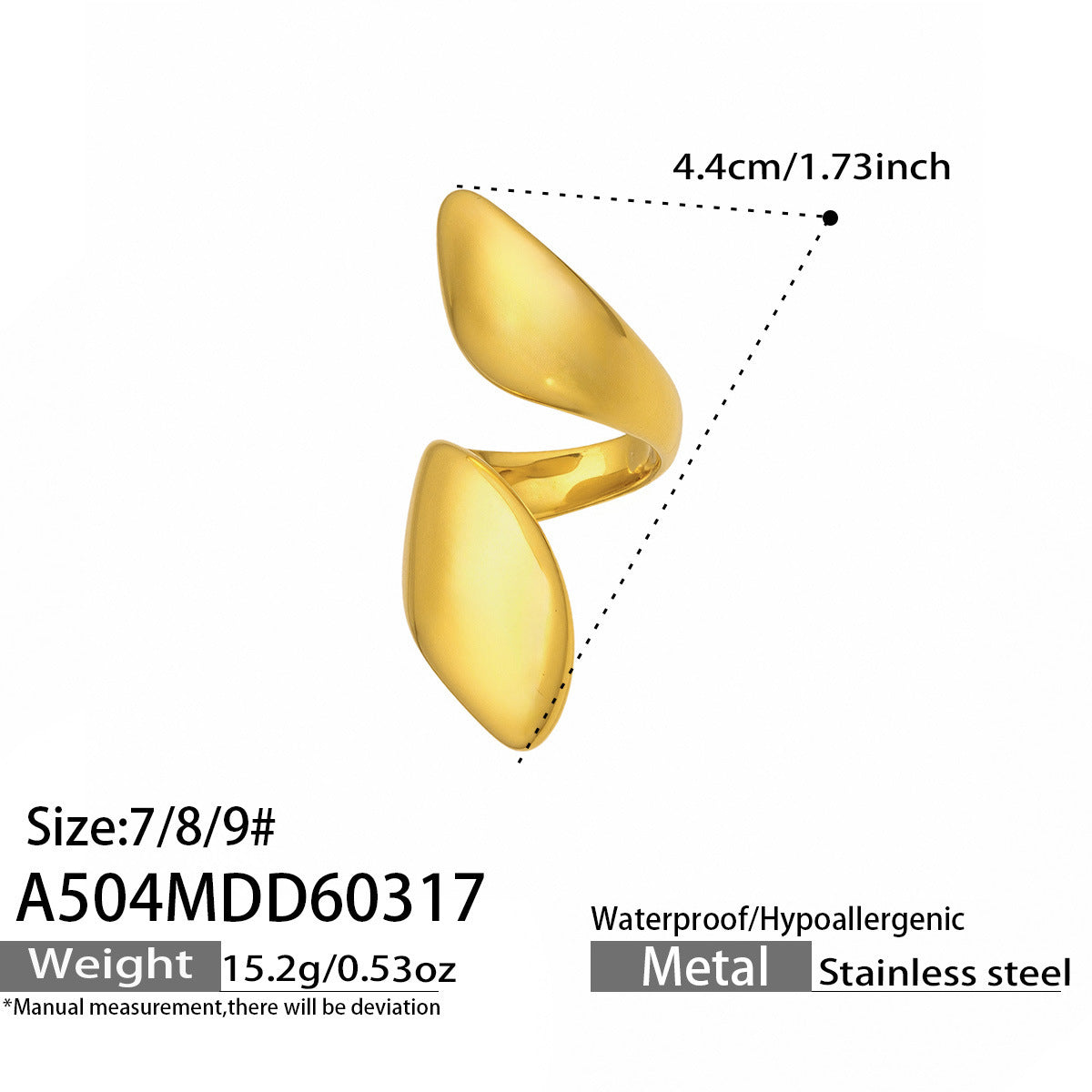Wholesale Stainless Steel Geometric Open Ring