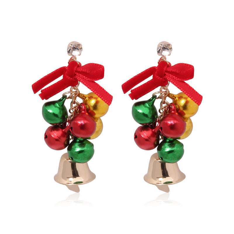 Wholesale Christmas Alloy Diamond Bell Snowflake Christmas Tree Earrings ACC-ES-Bingl004