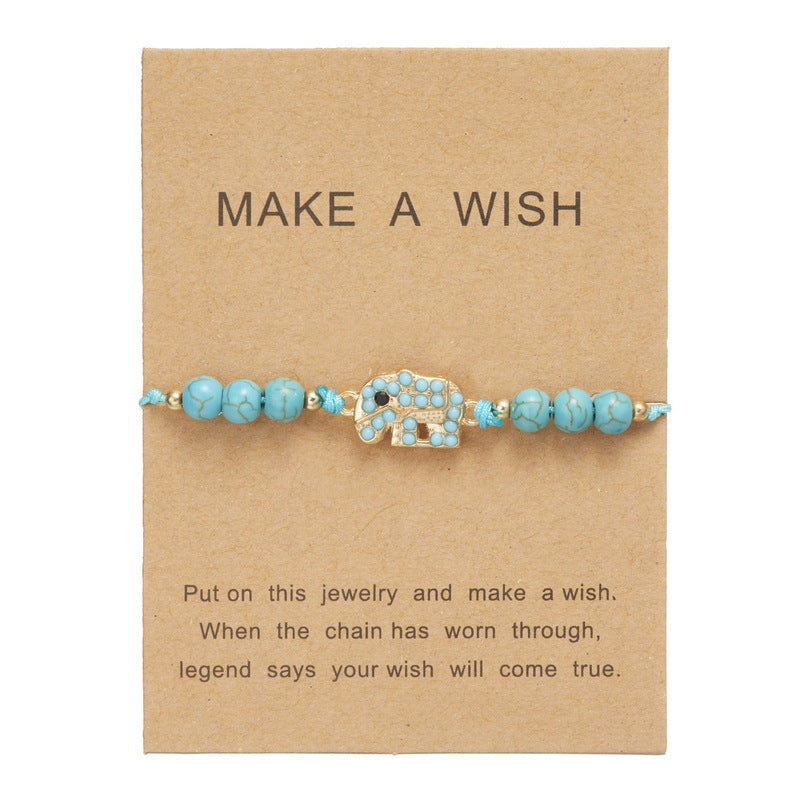 Wholesale turquoise bracelet creative turtle turquoise  adjustable woven bracelet