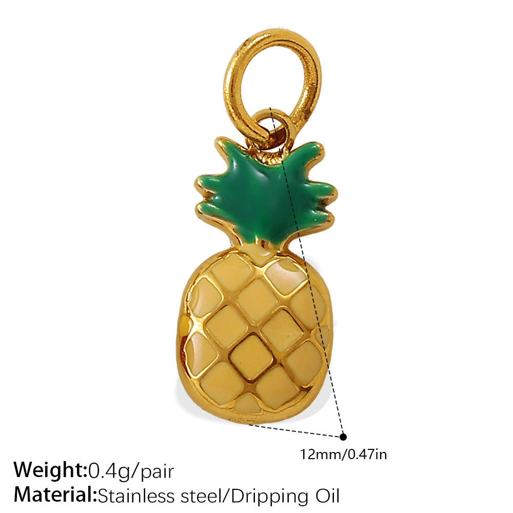 Wholesale  Oil Dripping Watermelon Strawberry Fruit Stainless Steel Pendants