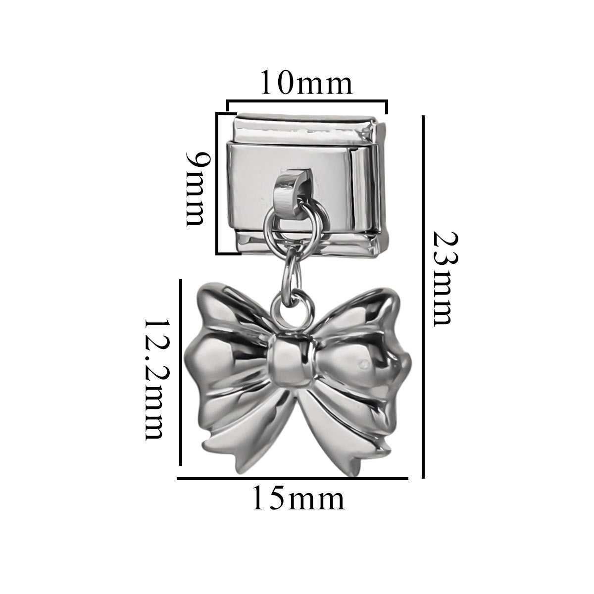 Wholesale Italian Charm Bracelet 9mm DIY Splicing Bow Stainless Steel Composable Bracelet