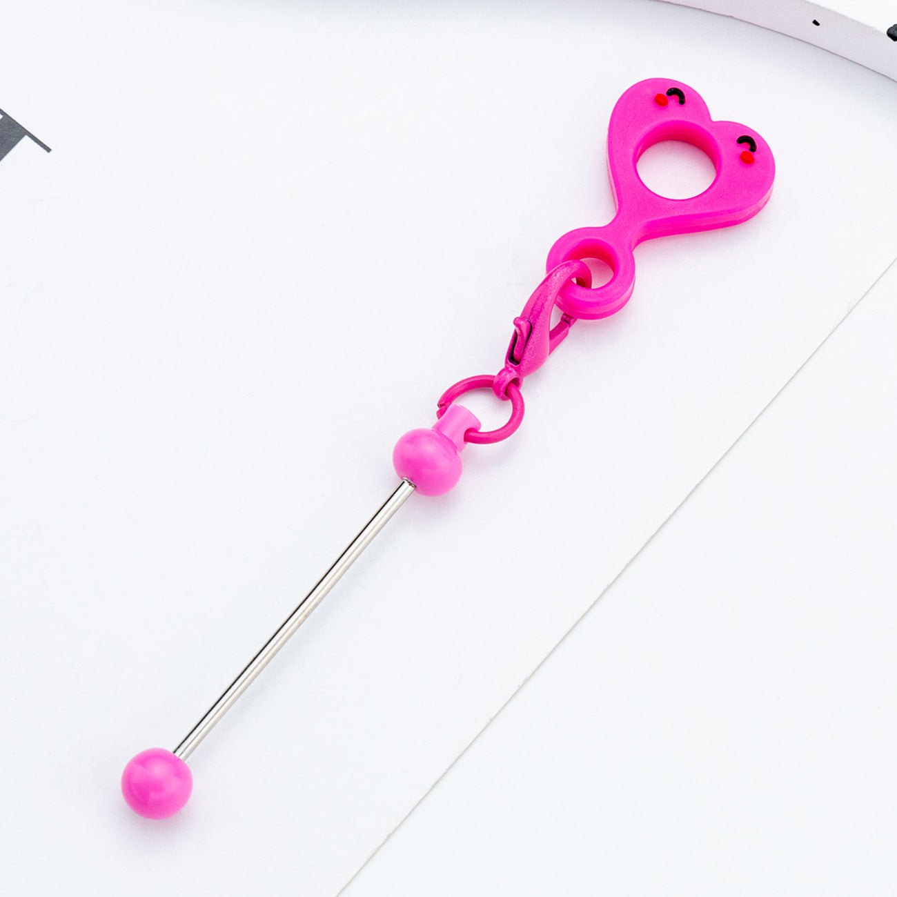 Wholesale v DIY smiley face  straws  Beadable  Keychain