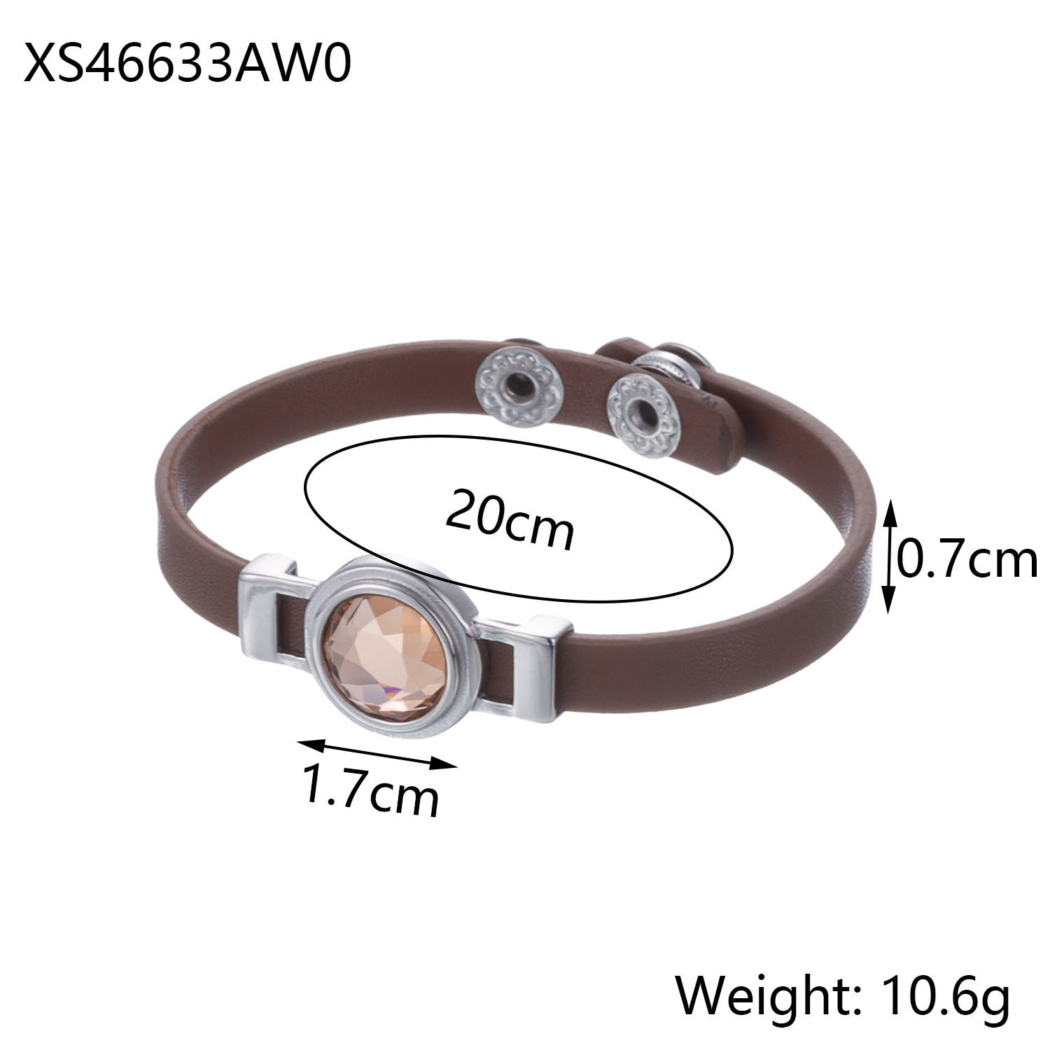 Wholesale Geometric circular leather bracelet
