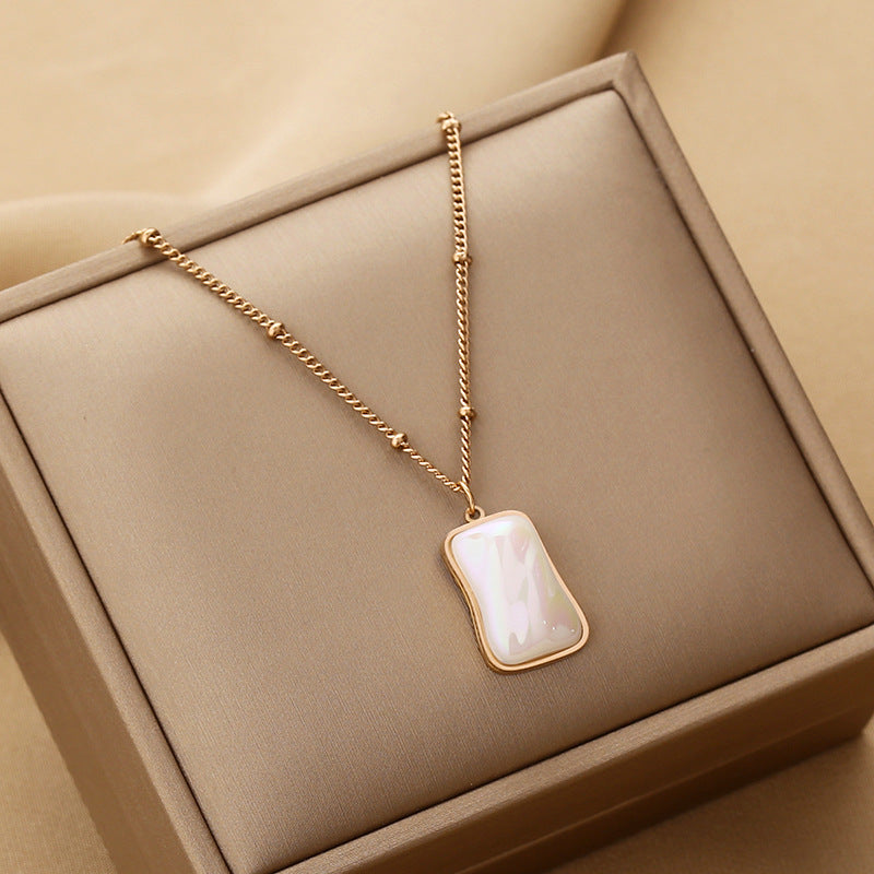 Wholesale  Pearl Titanium Steel Necklace