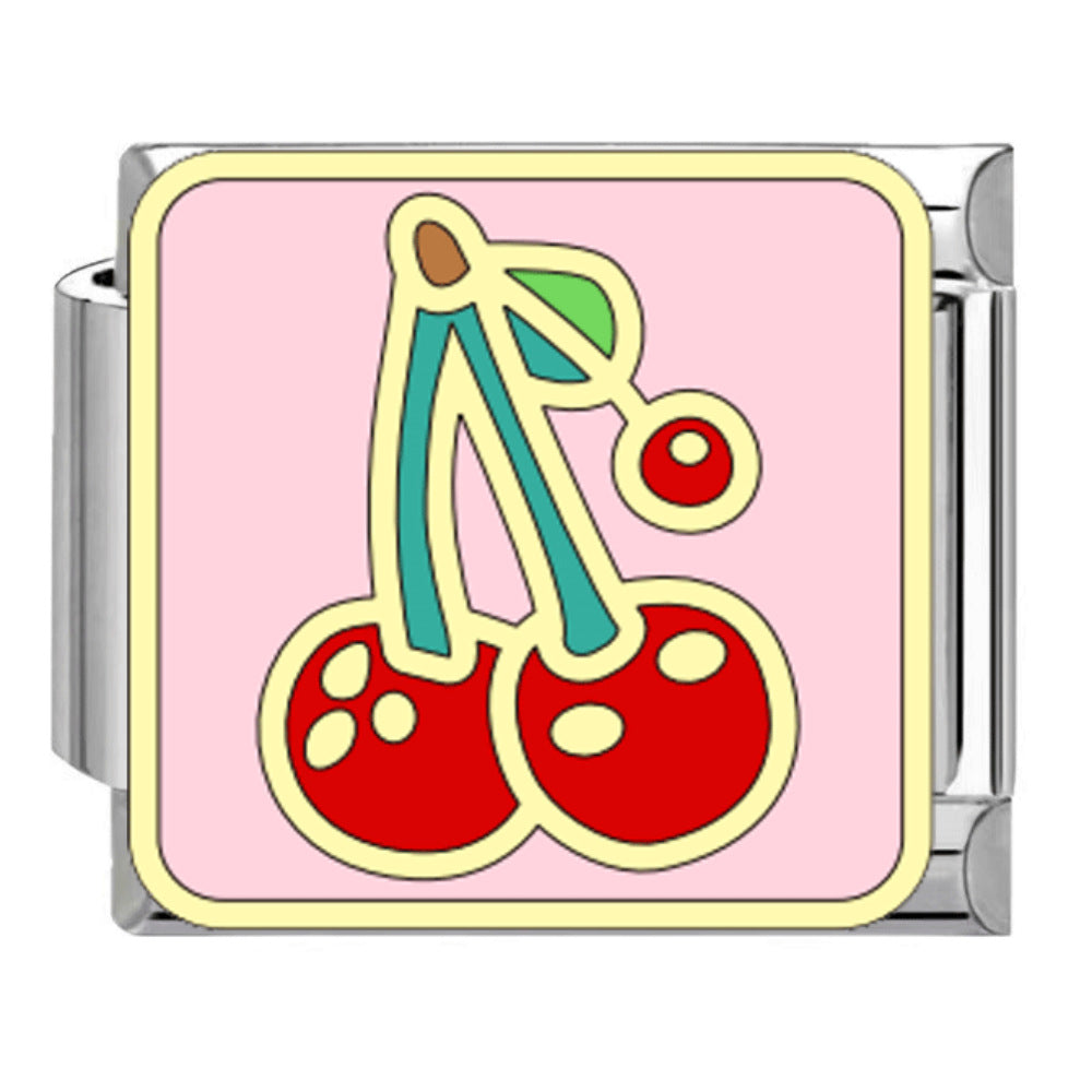 Wholesale DIY modular bracelet with cherry pattern,  original design,  Italian Charms Bracelet