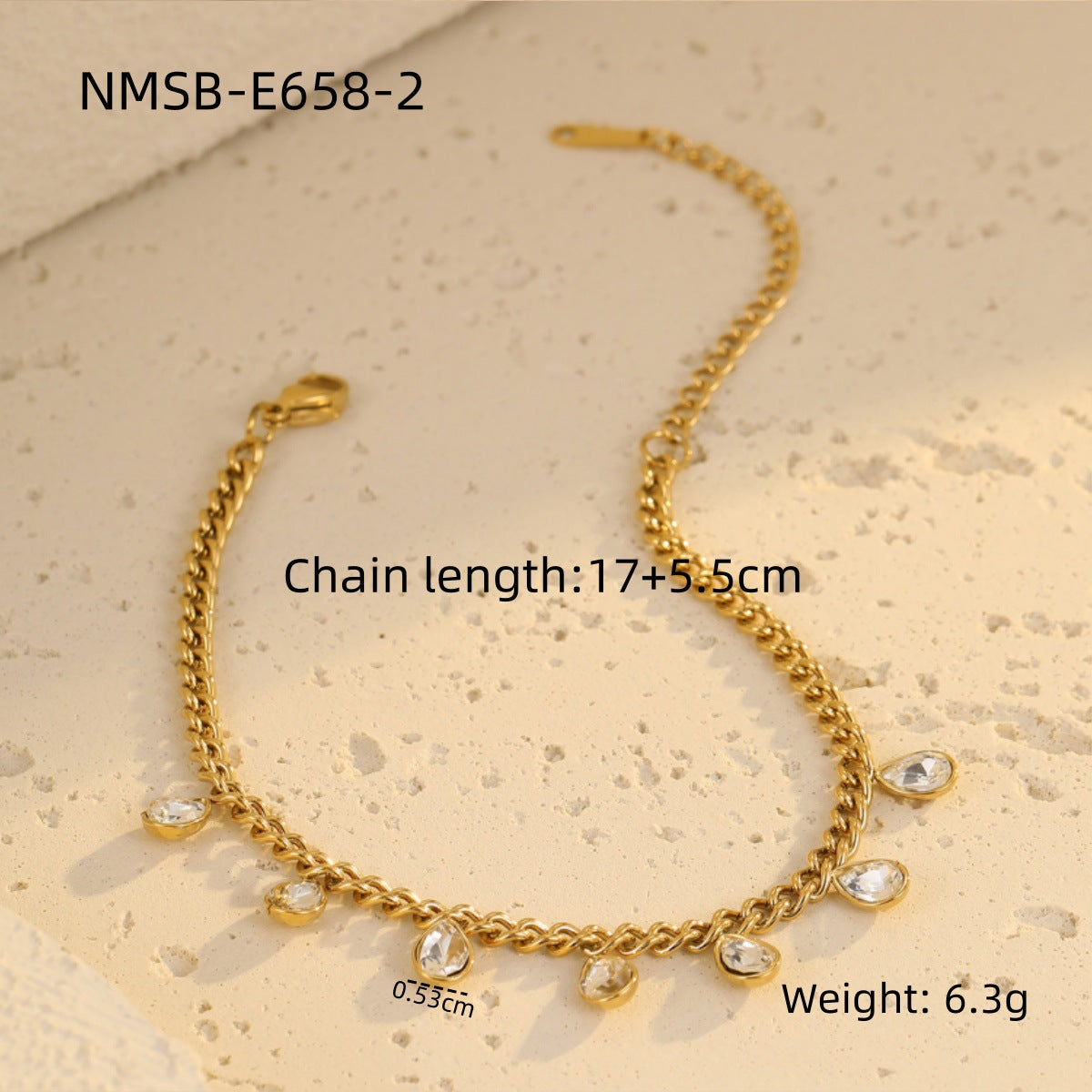 Wholesale stainless steel bracelet color love geometric rhinestone bracelet