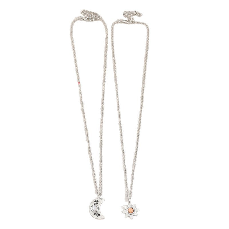 Wholesale Alloy Bohemian Vintage Star Moon Pendant Necklace With Sun Moon Gemstone Design Fashion Jewelry For Resale