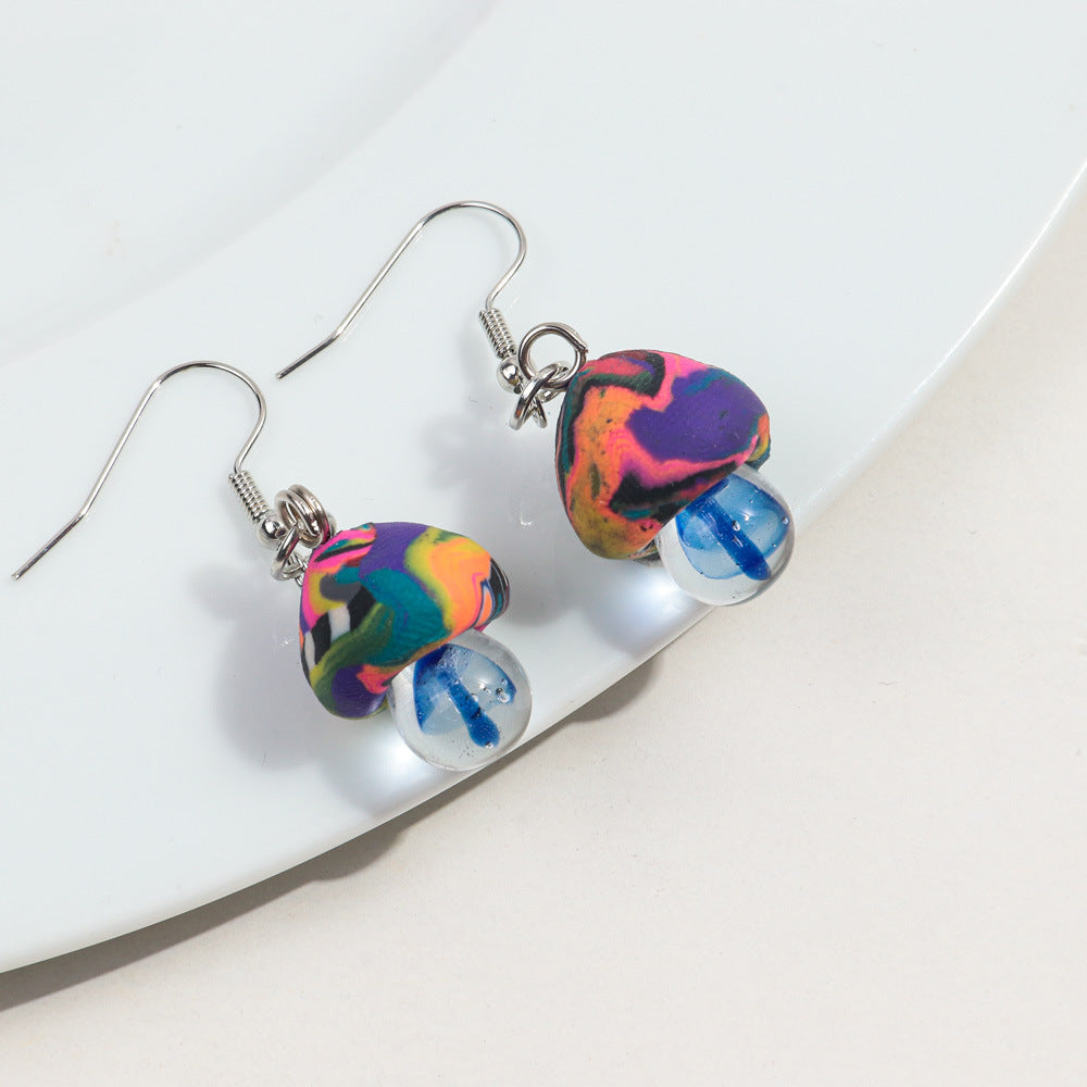 Wholesale Personalized Pastoral Style Soft  Mushroom Earrings