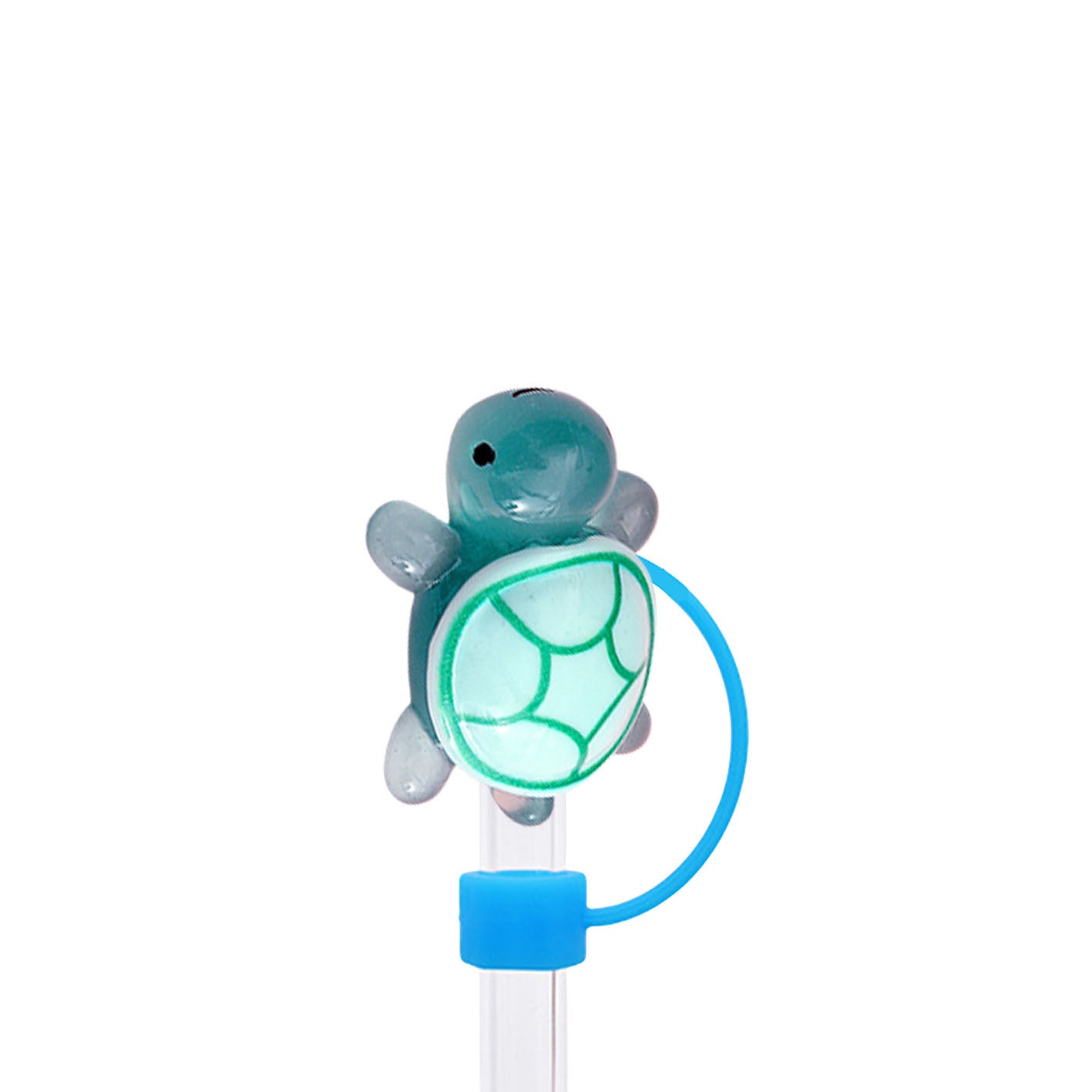 Wholesale 10pcs Luminous Turtle Series 10mm Straw Cover Straw Tube Cap