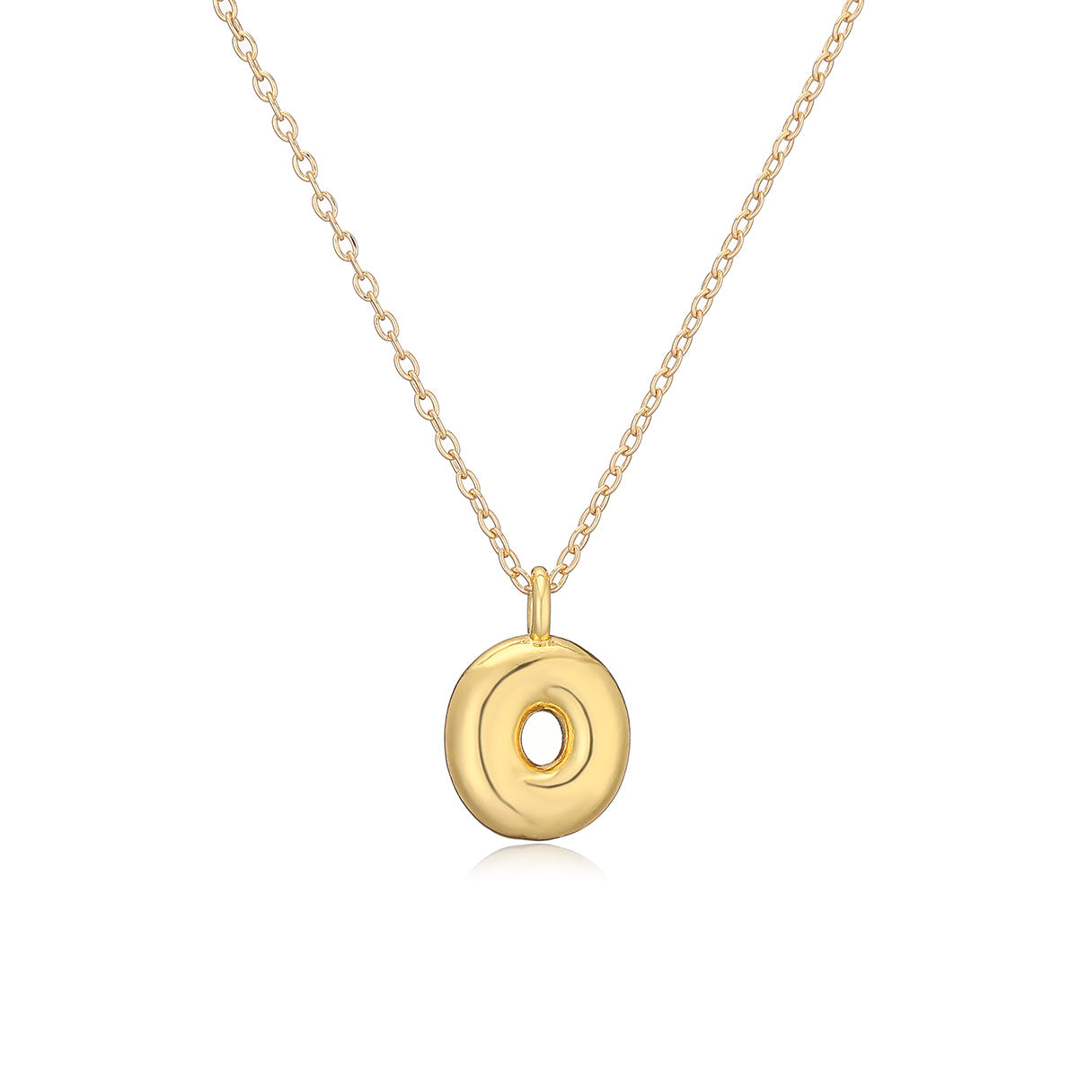 Wholesale Copper Plated Real Gold 26 English Letters Pendant Necklace ACC-NE-AG010