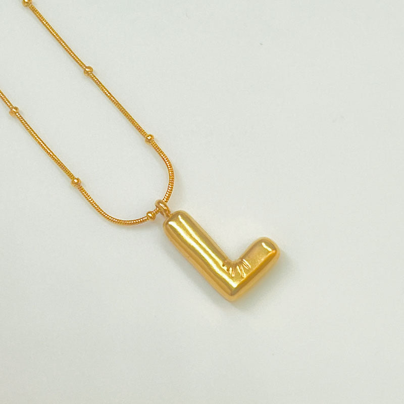 Wholesale Stainless Steel 18K Gold Plated Letter Necklaces ACC-NE-YuHui001