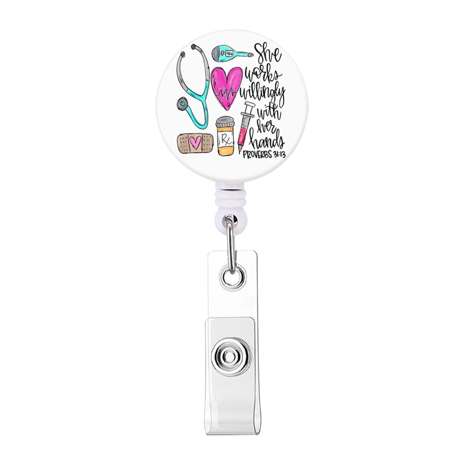 Wholesale Badge Reels ABS Doctor Nurse Retractable Keychain