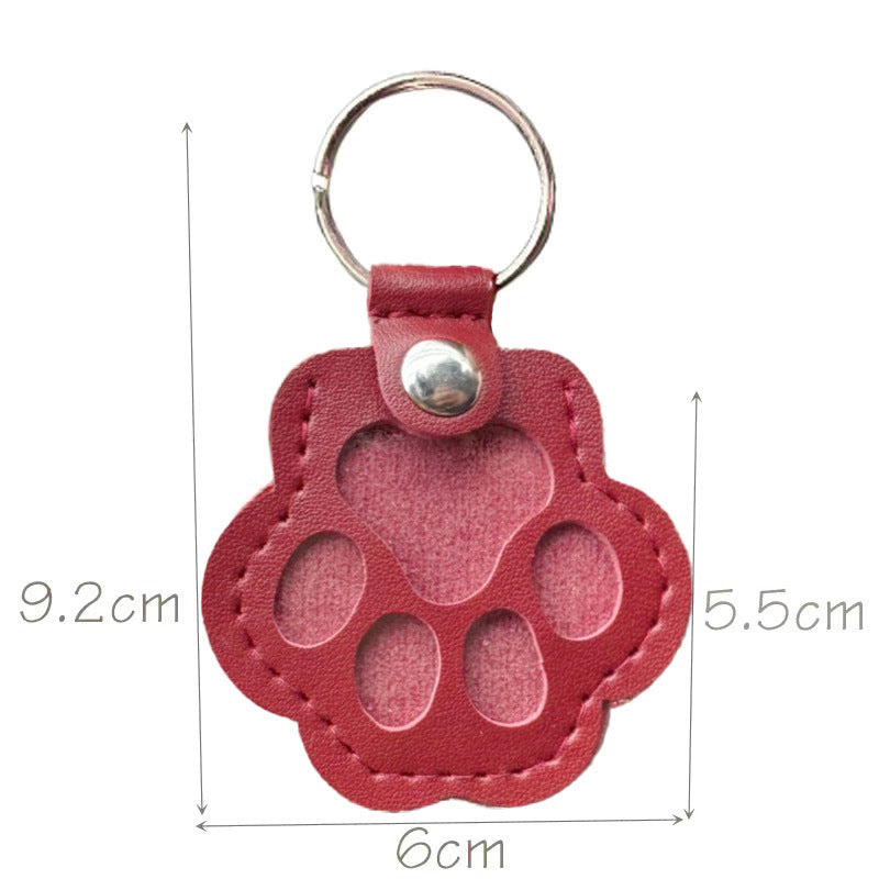 Wholesale Leather Cat Paw Keychain Cute Kitten Paw Pendant for Pet Hair Collection