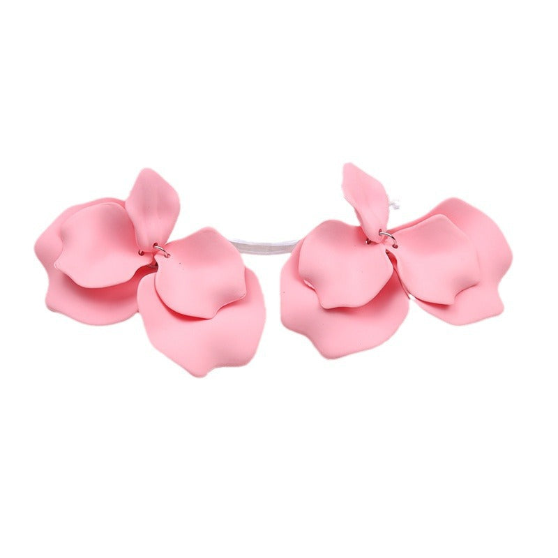 Wholesale Bohemian Style Petal Tassel Acrylic Earrings Pleated Candy Color Earrings