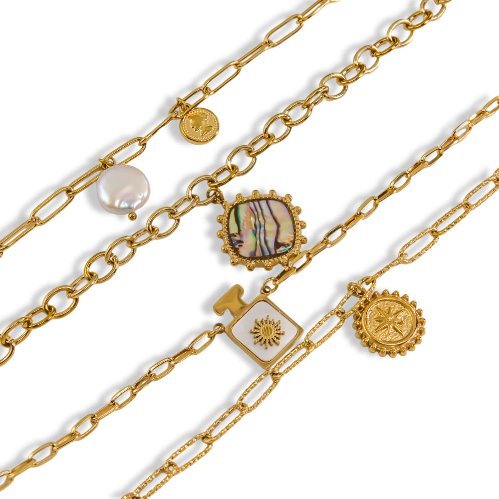 Wholesale personalized thick chain pendant necklace stainless steel 14K gold necklace