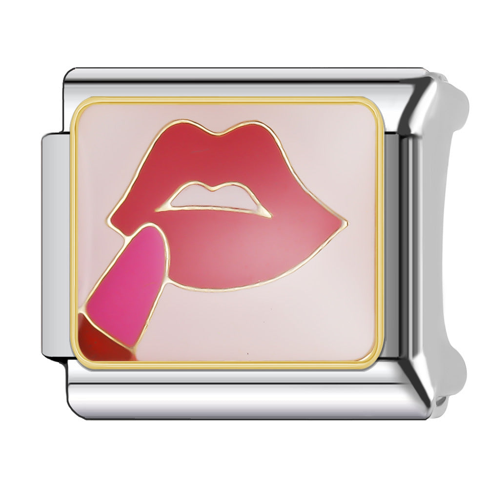 Wholesale Italian Charm Bracelet 9mm DIY Splicing Red Female Series Stainless Steel Composable Bracelet