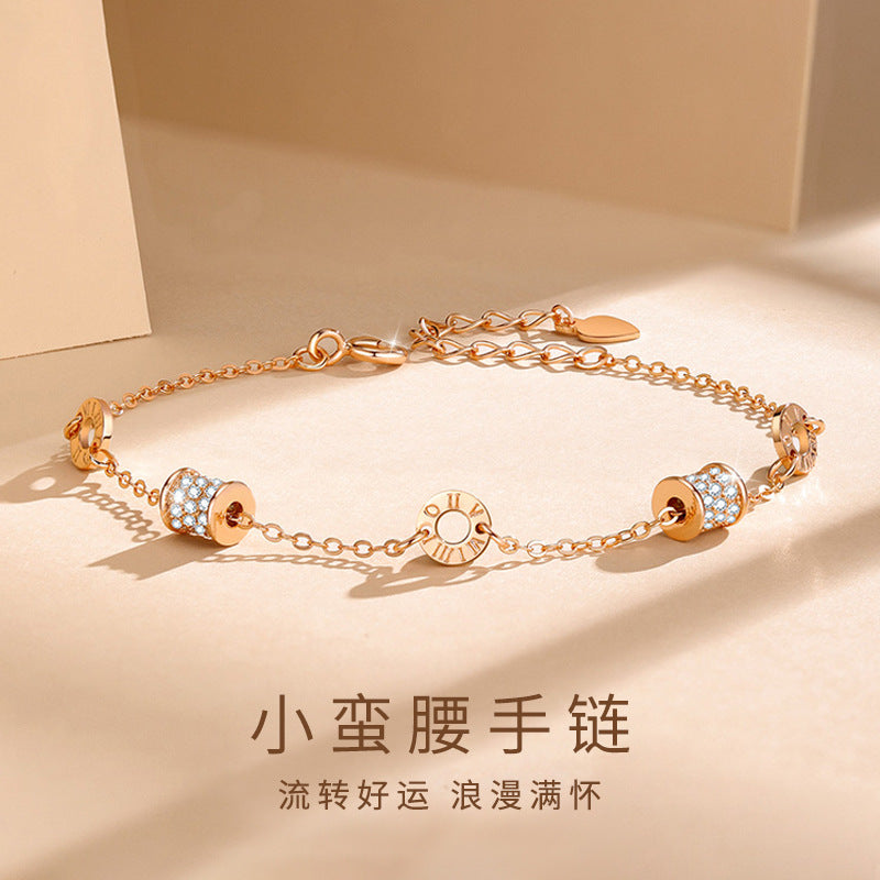 Wholesale S925 Sterling Silver Roman Numeral Small Waist Bracelet ACC-BT-XJF001