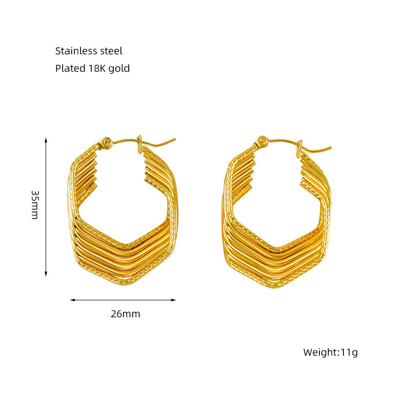 Wholesale 18k gold tassel stainless steel earrings