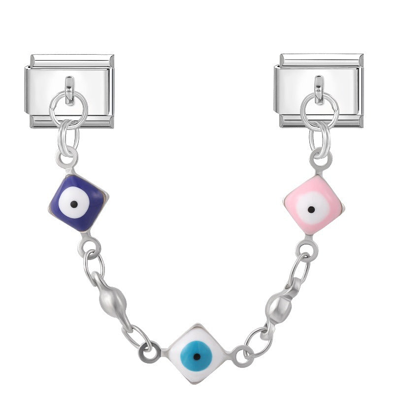 Wholesale Italian Charm Bracelet 9mm DIY Splicing Eye Series Titanium Steel Composable Bracelet