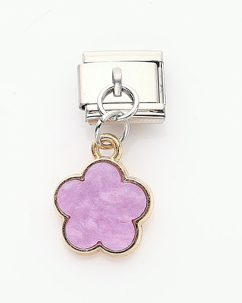 Wholesale 10pcs Italian Charm Bracelet 9mm DIY Splicing Malachite Heart Stainless Steel Composable Bracelet