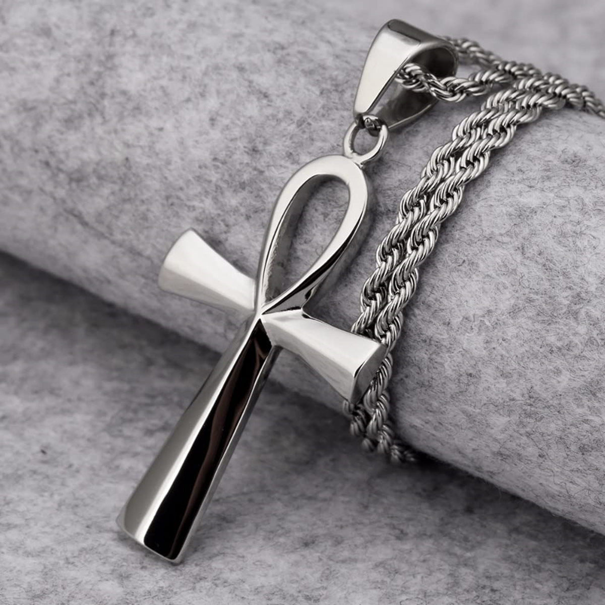 Wholesale waterproof   colorfast retro stainless steel cross pendant necklace