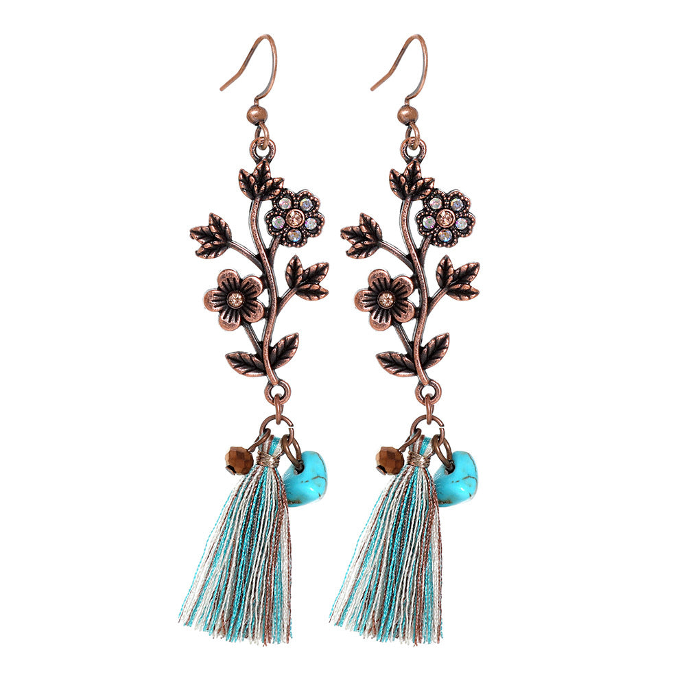 Wholesale Crystal Bohemian Tassel Earrings Vintage Style Women Jewelry Accessory for Everyday Gift