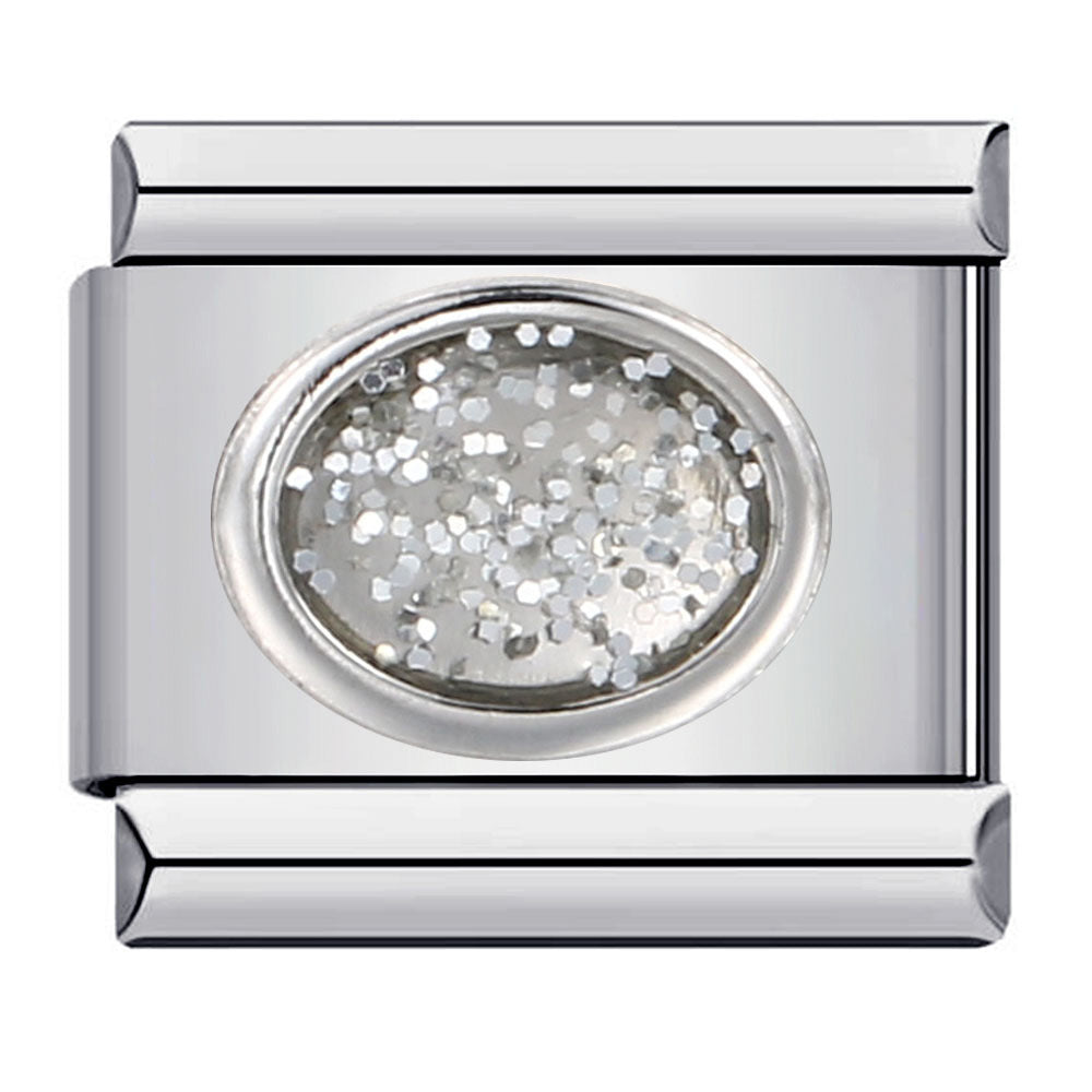 Wholesale Italian modular Stainless steel oval stamping colorful oil drip DIY  bracelet