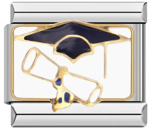 Wholesale Italian Charm Bracelet 9mm DIY Splicing Removable Student Graduation Pattern Stainless Steel Composable Bracelet