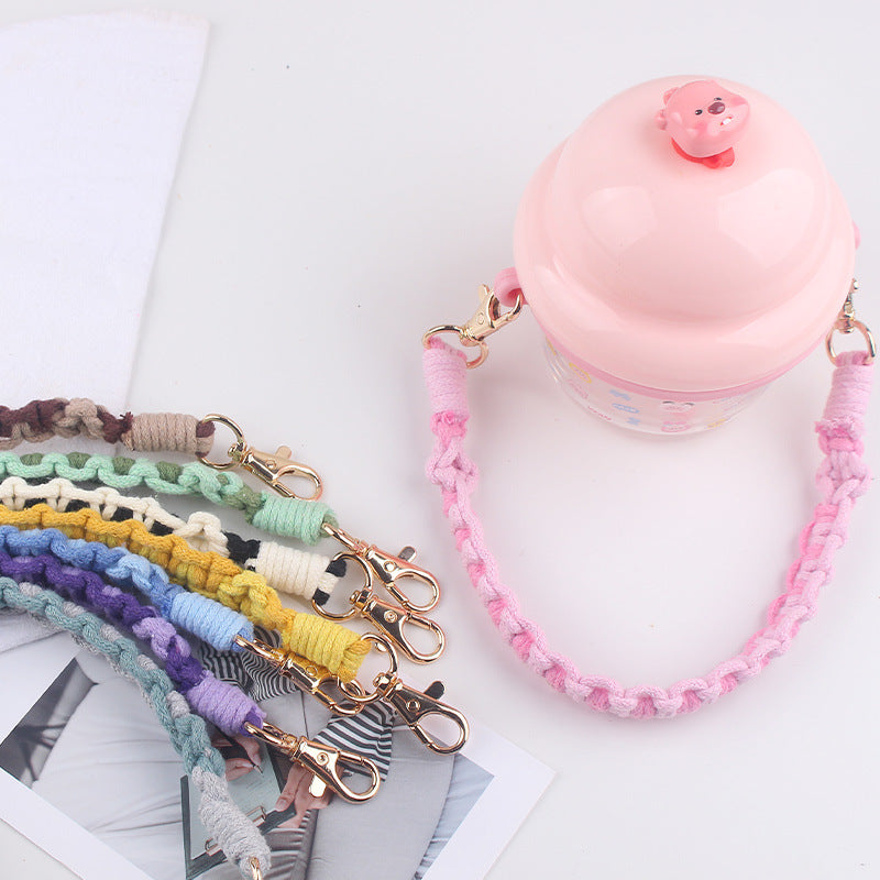 Wholesale  creative handmade woven small flower pattern cup set of cup rope cup accessories