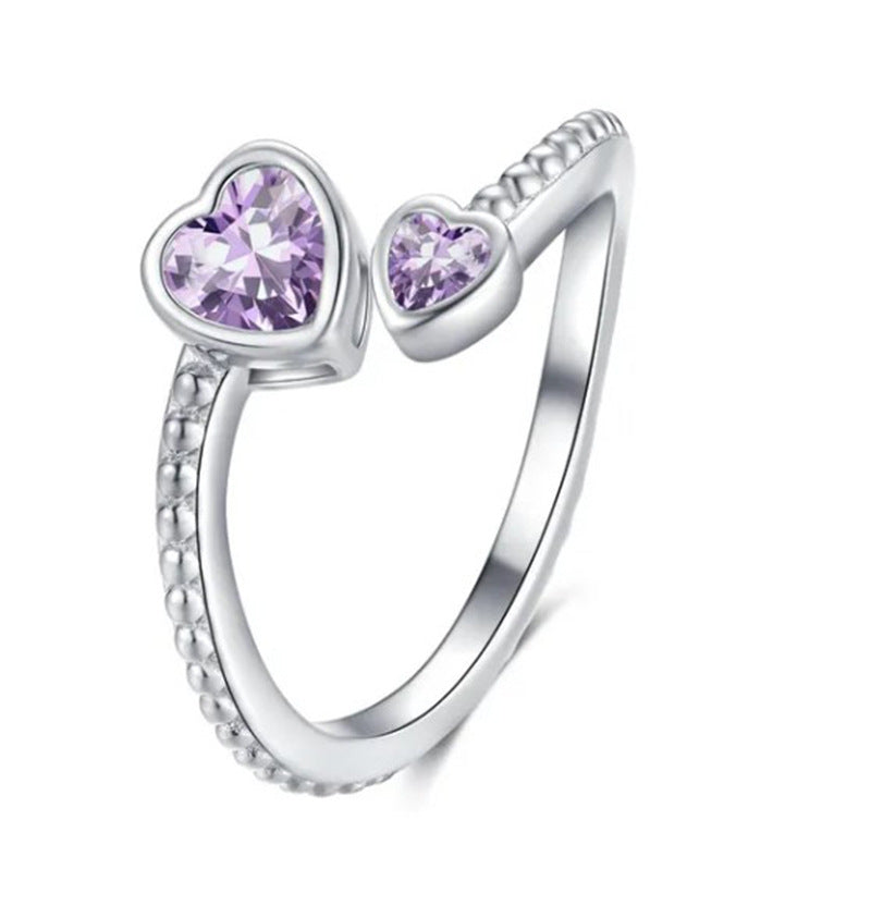 Wholesale  December birthstone lovers ring heart-shaped ring